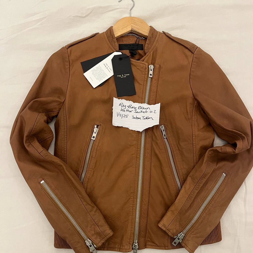Rag and Bone Lyon Leather Brown Jacket NWT